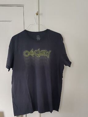 Oakley Gray Tee with Neon Green Logo